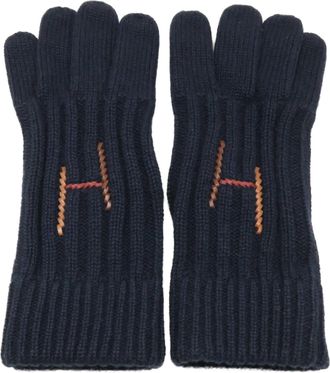 Herm&egrave;s Navy Cashmere Warm Gloves (Pre-Owned)