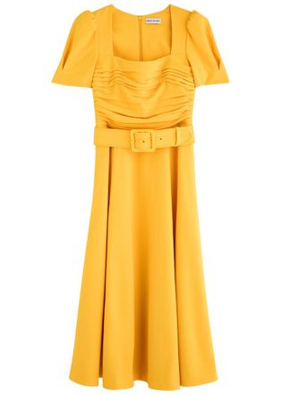 Rebecca Vallance Leona Belted Midi Dress - Yellow - 16 (UK16 /xl)