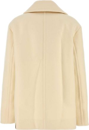 Jil Sander Womens Coat Beige Wool