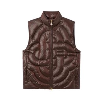 Casablanca Monogram High Collar Donsvest - Heren - Jassen - Bruin - Maat: XL Polyamide