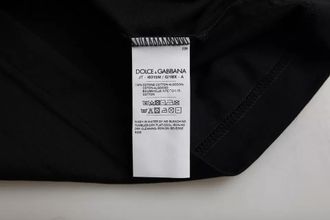 Dolce & Gabbana Black Cotton Round Neck Short Sleeves Men Mens T-shirt