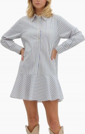 Entro Dorothy Drop Waist Mini Dress In Blue