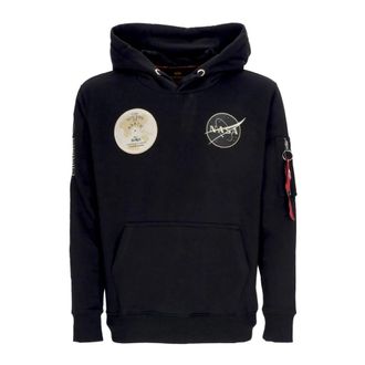 Alpha Industries Nasa Voyager Zwarte Hoodie - Heren - Hoodies - Zwart - S - Katoen - Hoodies & sweatvesten