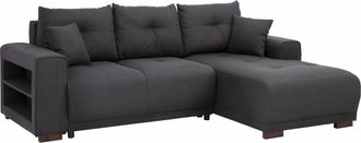 HOME AFFAIRE Ecksofa »Viborg L-Form« mit Regal in der Armlehne, wahlweise mit Bettfunktion