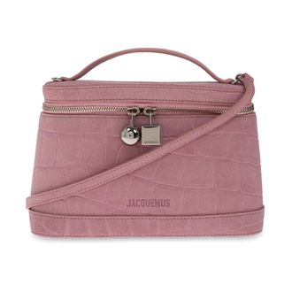 Jacquemus Suede Vanity Bag Petit Vanity - Dames - Tassen - Roze - Maat: ONE Size Su&egrave;de