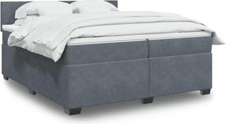 vidaXL Cama Box Spring Con Colch&oacute;n Terciopelo Gris Oscuro 200x200 Cm Vidaxl