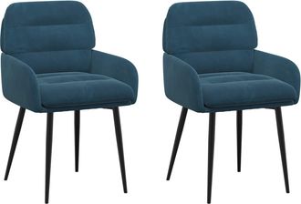 vidaXL Sillas De Comedor 2 Uds. Terciopelo Azul 59 X 59,5 X 90 Cm Vidaxl