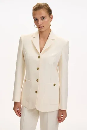 Exquise Veda Blazer in Cream at Nordstrom, Size X-Large