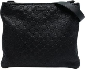 Gucci Pre-owned Cross Body Bags, female, Black, Size: ONE SIZE Pre-owned Leather Cross Body Bag