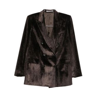 Tagliatore Jasmine Double-breasted Pak - Dames - Jassen - Bruin - Maat: L Zijde