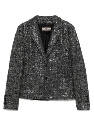 John Galliano 2000s tweed blazer - Black