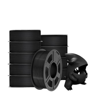 OEM Filamento Pla 3d, 1,75 Mm De Di&aacute;metro, Paquete De 10 Unidades, Compatible Con Impresoras Fdm, Plamt Negro 10 Unidades