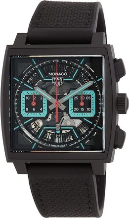 Tag Heuer Pre-owned Tag Heuer Monaco Chronograph Automatic Black Dial Mens Watch CBL2184.FT6236