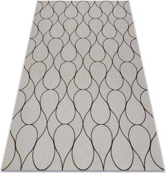 RugsX Rugsx - Carpet sisal flat 49379960 Drops cream / black beige 120x170 cm