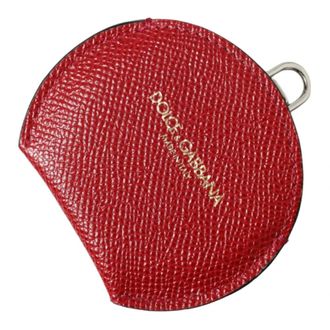 Dolce & Gabbana Rood Kalfsleer Handspiegel Houder - Dames - Accessoires - Rood - ONE Size - Leer - Accessoires
