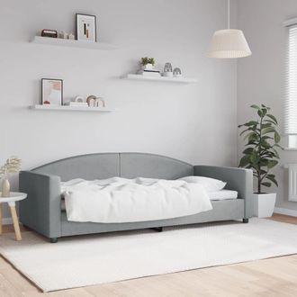 vidaXL Sof&aacute; Cama Sin Colch&oacute;n Tela Gris Claro 90x200 Cm Vidaxl