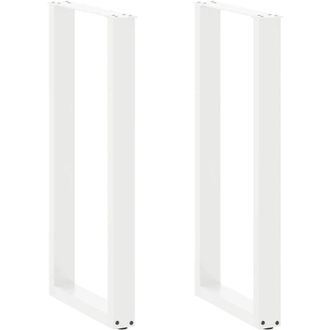 vidaXL Patas Para Mesa De Bar En Forma De U (2 Unidades), Color Blanco, 40 X 100-101 Cm, Acero Vidaxl