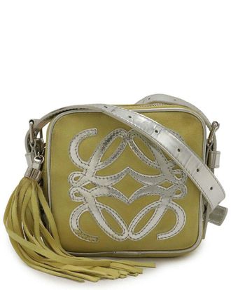 Loewe Yellow Suede & Leather Anagram Shoulder Bag (Authentic Pre-Loved)