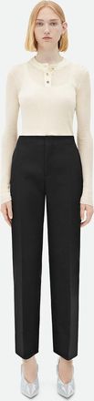 Bottega Veneta Pantaloni In Lana Dalla Linea Curva-Donna