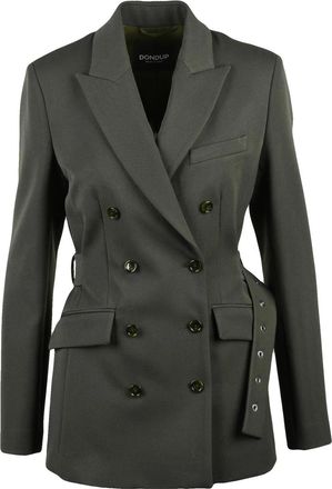Dondup Double-Breasted Tailored Jacket With Adjustable Martingale