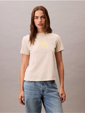 Calvin Klein Jeans Calvin Klein Womens Monologo Tee - Neutral - S