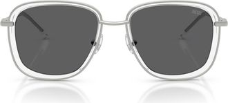 Diesel DL1017 52mm Square Sunglasses in Matte Silver /Solid Grey at Nordstrom