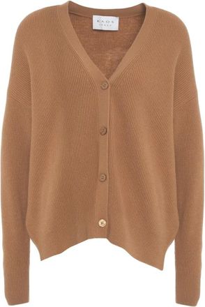 Kaos Kaos, Truien & Vesten, Dames, Bruin, M, Wol, Riekt 005 Cardigan