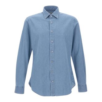 Michael Kors Denim Shirt - Heren - Spijkeroverhemden - Blauw - 5XL - Denim - Overhemden