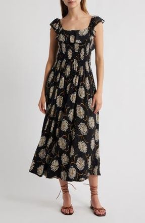 The Great. The Havana Print Maxi Dress in Black Dancing Floral at Nordstrom Rack, Size 2 (Fits Like 8-10 Us)