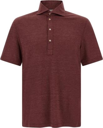 Brunello Cucinelli Piqu&eacute; Poloshirt - Heren - Polos - Rood - XL - Katoen - Tops