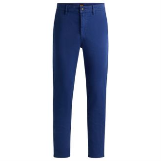 HUGO BOSS Mens Tapered Fit Chinos in Open Blue - Size 33W/36L