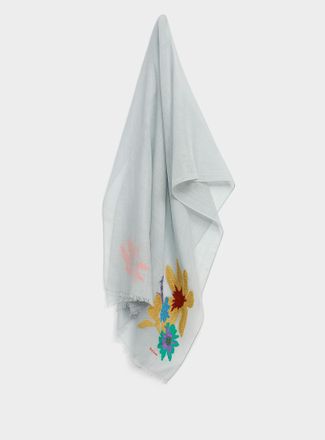 Paul Smith Mens Lightweight embroidered wool scarf