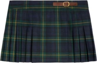Celine Kilt Mini Rok in Tartan Wol - Dames - Korte rokken - Veelkleurig - XS - Wol - Rokken