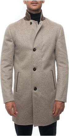 Kiton Kasjmierjas met knoopsluiting - Heren - Mantel - Beige - XL - Kasjmier - Jassen