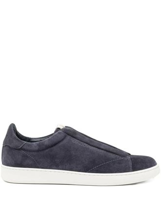 Bally slip-on trainers - men - Suede/Leather/Rubber - 41.5 - Blue