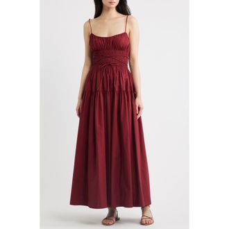 D&ocirc;en Safia Organic Cotton Maxi Dress in Deep Ruby at Nordstrom, Size X-Large