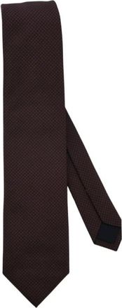 Corneliani Zijden Stropdas Met Kleine Bloemen - Heren - Stropdassen - Bruin - ONE Size - Accessoires