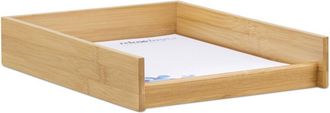 Relaxdays Relaxdays - 10 Bandejas Para Documentos De Oficina, Din A4, Organizador De Escritorio, Plano, 6x25x33 Cm, Bamb&uacute;, Marr&oacute;n