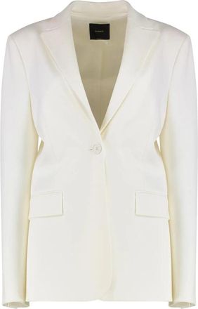 Pinko Getailleerde blazer met enkele rij knopen - Dames - Blazers - Wit - L - Leer - Jassen