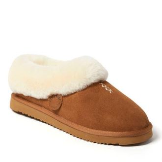 Dearfoams Fireside Adelaide Genuine Shearling Clog Slipper in Chestnut at Nordstrom, Size 10M