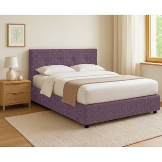 Dmora Cama Doble Preston, Desenfundable, Hecho En Italia, Violeta Lila