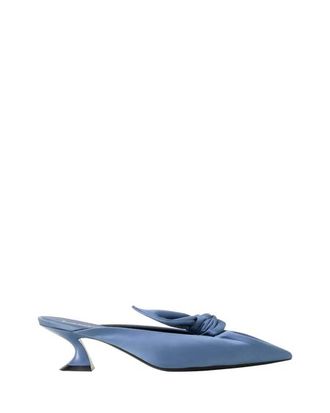Lanvin Midnight Step Heeled Mules With A Satin Bow in Lanvin Blue at Nordstrom, Size 42 Eu