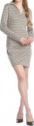 Papillon Geo Polo Sweater Dress In Grey