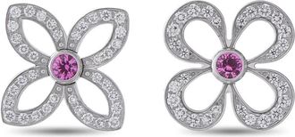Louis Vuitton Pre-Owned Louis Vuitton 18K White Gold Diamond and Sapphire Monogram Flower Earrings 5188