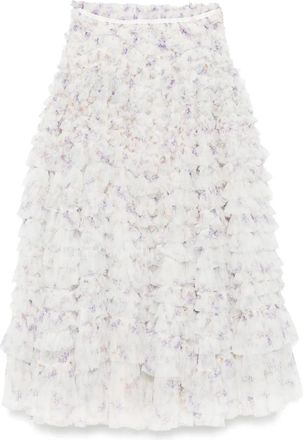 Needle & Thread Gonna lunga Ophelia Ditsy Hattie - Bianco