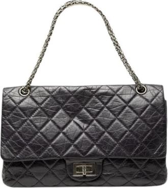 Chanel Pre-owned Vintage Double Flap Shoulder Bag - Dames - Vintage Schoudertas - Zwart - ONE Size - Leer - Vintage