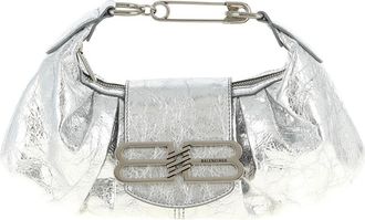 Balenciaga Silver Pamela Small Shoulder Bag