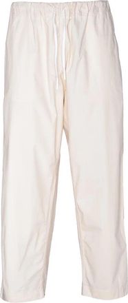 Dressism. Relaxed Fit White Trousers With Drawstring Waistband