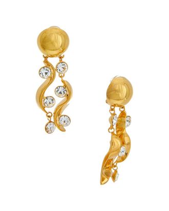 Oscar De La Renta Crystal Multi Wave Drop Earrings