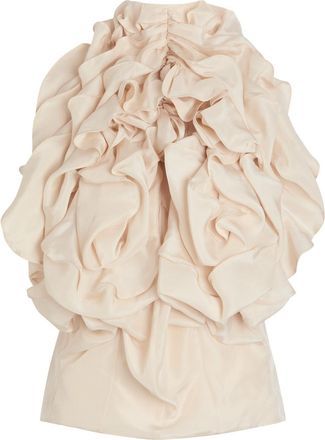 Maison Margiela Ruffled Silk top - Sand - 42 (UK10 / S)